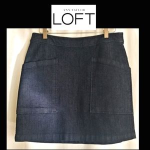 LOFT Dark Denim Mini Skirt